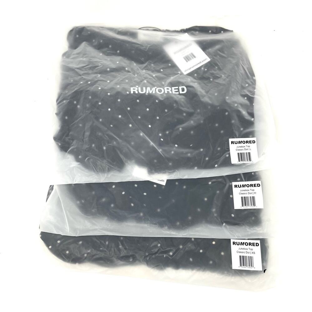 NEW Rumored Jukebox Top in Classic Dot Sheer Black White Women's Large $88 - Picture 12 of 12